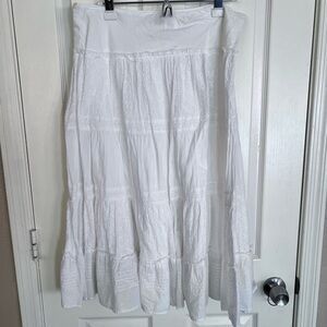 Forbidden 100 Cotton White Maxi Skirt for Women